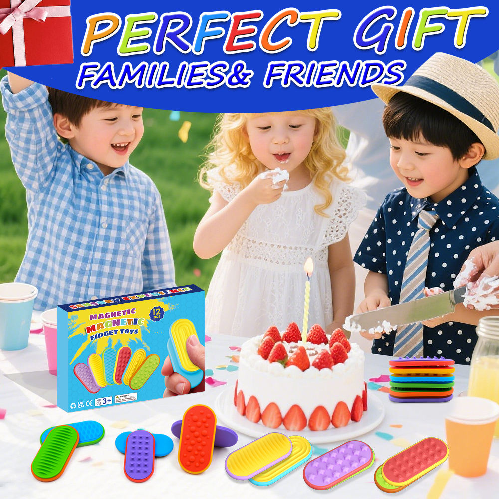 Silicone Magnetic Fidget Toy Sensory Worry Stone, Anti-Stress and Anxiety Relief Toy for Adults and Children with Autism or ADHD