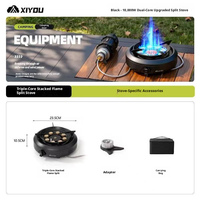 Nouvelle cuisinière à gaz portable 2026 de 10000W haute puissance, type split, à pression stabilisée, 8 brûleurs, pour camping en extérieur et préparation du thé