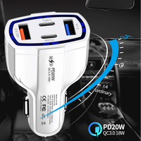 Chargeur rapide USB Type C, prise 12V-24V, multi-ports, charge rapide, chargeur de voiture Type C, charge rapide 4 en 1, chargeur de voiture OEM