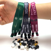 Bracelets personnalisables en tissu uni avec fermoir à barillet, pour festival, billet d'entrée, événement, en satin, pour bracelet de concert
