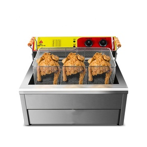 商用ディープフライヤーシングルとダブルシリンダー、温度制御とタイマー、大型フライバスケット、KFCに適しています - Product Image 2