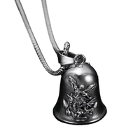 Collier cloche de protection Saint Michel en acier inoxydable 316L pour homme, prêt à être expédié, bijoux de motard, cloche spirituelle de l'archange Michel, RTS
