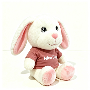 Peluche de lapin personnalisée, lapin en peluche, adorable peluche de lapin, lapin en peluche assis, peluche de lapin avec chemise - Product Image 2