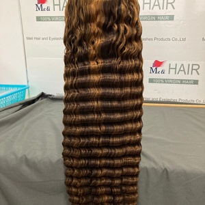 Pelucas con Cierre 5x5 de Cabello Humano Remy Brasileño Ondulado Profundo para Encaje, Alta Densidad, Nudos Pequeños, Color Natural - Product Image 1