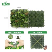 Tizen usine prix plastique herbe toile de fond mur décoratif plante artificielle