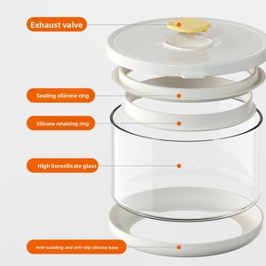 Conteneur de préparation des <span class=keywords><strong>repas</strong></span> pour la cuisine et la maison, récipients hermétiques pour la cuisine, compatibles avec le micro-ondes, en verre borosilicate de haute qualité, boîte à lunch portable - Product Image 3