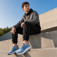 Chaussures de course pour hommes en gros transfrontalier, collection automne, tige en maille légère, semelle souple, rehaussantes, à lacets, tendance jeunesse