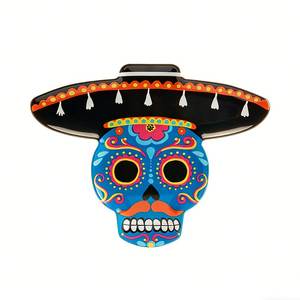 Plato de Melamina con Diseño de Calavera Mexicana para el Día de Muertos, Cinco de Mayo, de 15 Pulgadas, para Tacos, Nachos y Salsas - Product Image 4
