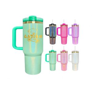 Gobelet doré 40 oz personnalisé, gravé, brillant, effet miroir, sublimation vierge, pailleté, en provenance de l'entrepôt chinois - Product Image 3