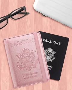 Funda para pasaporte, accesorio de viaje con banda elástica, tarjetero para hombres y mujeres, cuero PU para pasaportes, libros y tarjetas - Product Image 5