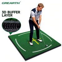 Tapis de frappe de golf commercial en nylon premium 5x5 pieds, base en EVA amortissante, pour la pratique à domicile et dans la cour