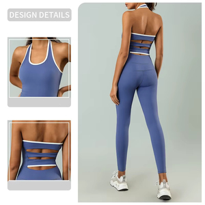 Whole Sales One Pieces Stretch Padded Jumpsuits Sexy Yoga <strong>Jumper</strong> <strong>Leggings</strong> Sexy Back Halter Play Suits Gym Fitness <strong>Wear</strong> - Product Image 4