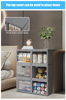 Armoires de rangement combinées Cabibox en PP et tissu, boîtes de rangement pour articles ménagers avec fonction pliable pour le rangement à domicile