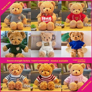 Orsetto di peluche in poliestere con maglione, direttamente dalla fabbrica, premio per Claw Machine, orsetto abbracciabile, regalo, giocattolo di peluche all'ingrosso - Product Image 2