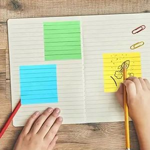 3x3 Inch Super <b>Sticky</b> Self-Adhesive <b>Notes</b> Lined Pads in Bright Colors 100 Sheets/Pad for Home Office School Use - Product Image 3