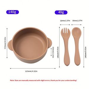 Juego de Alimentación para Bebés de Silicona 100% Personalizado, Libre de BPA, con Plato y Cucharas - Product Image 2