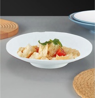 Vaisselle de restaurant en gros servant une assiette à pâtes en mélamine profonde blanche personnalisée de 7.5 pouces