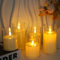 Lumière de bougie acrylique menée rechargeable par USB de scintillement sans flamme électrique de faux événement de mariage