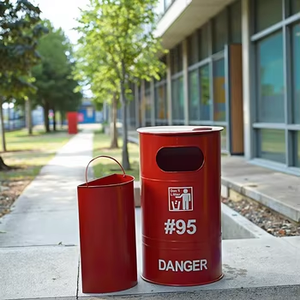 <span class=keywords><strong>Cubo</strong></span> de <span class=keywords><strong>Basura</strong></span> de Metal Estilo Industrial Retro, <span class=keywords><strong>Cubo</strong></span> de <span class=keywords><strong>Basura</strong></span> de Hierro para Exteriores, Contenedor de <span class=keywords><strong>Basura</strong></span> Industrial Grande para Bar - Product Image 5