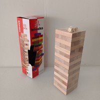 Jeu de Tour de Blocs en Bois Personnalisable avec Logo – Jeu Classique d'Empilage Montessori – Jouets Éducatifs pour Enfants, Adultes et Faveurs de Fête en Famille