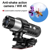 4K WiFi Anti-Shake Action Camera Étanche Sports de Plein Air DV Enregistreur Lampe de Poche pour Cyclisme Plongée Plongée Grand Angle MicroSD