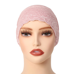 <span class=keywords><strong>Bonnet</strong></span> Turban Doux à <span class=keywords><strong>Nouer</strong></span>, en Jersey Stretch, <span class=keywords><strong>Sous</strong></span>-<span class=keywords><strong>Hijab</strong></span>, Voile de Tête pour Femme Musulmane, avec Capuches en Patchwork de Dentelle et Dos Élastique - Product Image 3