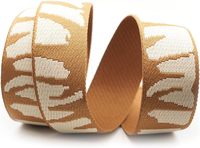 Sangle en jacquard de polycoton écologique personnalisée de 5 pouces, motif feuille naturelle, robuste, pour sacs d'artisanat, OEM ODM
