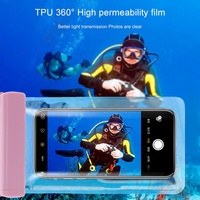 Pochette Téléphone Étanche Sac Sec Universel Étui Téléphone TPU Cuir PU pour Natation