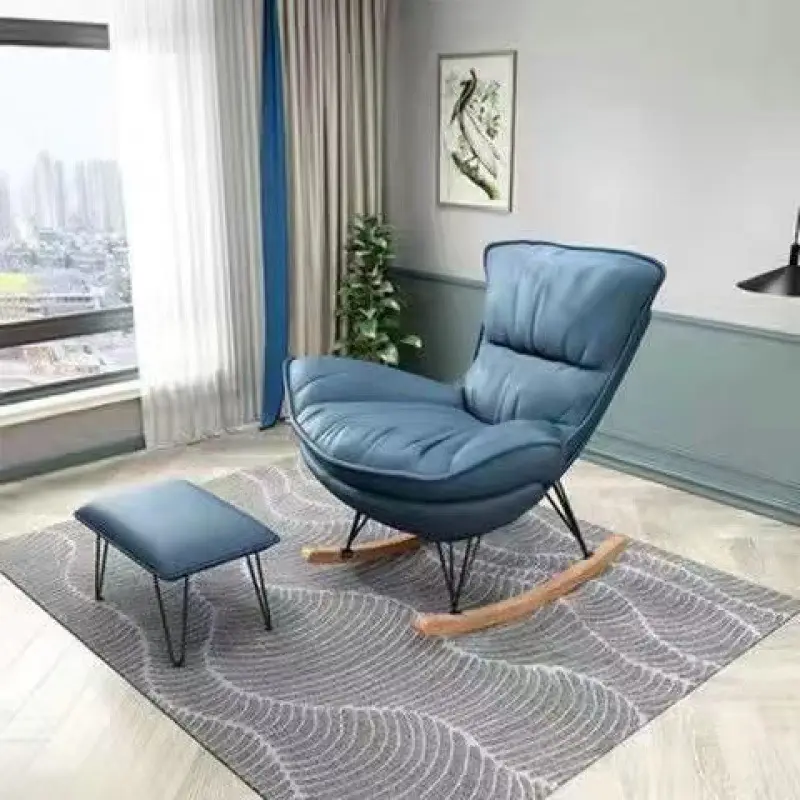 Single Rocking Chair Modern Lounge Chair Living Room Furniture Arm Chaise Leisure Lounge Chair Recliner Sofa With Pedal
