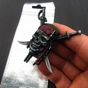 Autocollant métallique 3D stéréoscopique Pirates <span class=keywords><strong>des</strong></span> Caraïbes Bâton de décoration de carrosserie Crâne Logo de coffre Badge Decal - Product Image 4