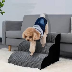 Luxe Orthopedische Premium Kattenhond Klimladder Trappen Fluwelen Trappen Voor Huisdieren Verwijderbare Fluwelen Hoes Wasbare Traagschuim Treden - Product Image 5