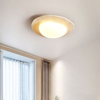 Plafonnier LED nordique Wabi-sabi, style crème, décoration de chambre à coucher, salon, pierre de travertin jaune, plastique, plafonnier Aurora Stone