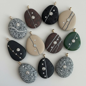 Collar con Colgante de Cristal en Forma de Corazón de Piedra Clásica, Collar con Colgante de Circonita, Collar con Colgante de Piedra de Ágata para Mujer, Joyería de Piedra - Product Image 4