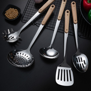 批发<span class=keywords><strong>9</strong></span>件装不锈钢厨房用具套装木柄来样定做餐厅烹饪工具锅铲 - Product Image 3