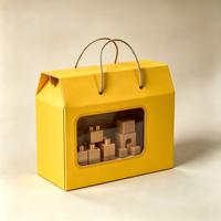 Boîte cadeau pour jouets en carton recyclable et écologique avec design léger antichoc, couvercle amovible et poignée en corde de papier
