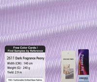 Tissu extensible en maille 2611 Dark Fragrance Peony, 40% Denier ultra-fin, 35% Fibre recyclée, 20% Nylon, 5% Spandex, 240GSM