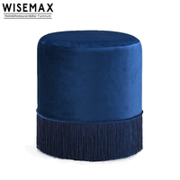 WISEMAX — canapé rond moderne en velours rouge, meuble de salon, avec tabouret, chaussures de maquillage, moderne, 3 pièces