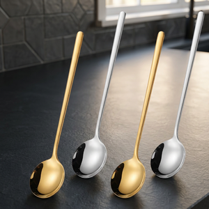 Cuillère en acier inoxydable durable, couverts réutilisables, ustensile de table en métal de qualité supérieure, vaisselle élégante pour la maison et les restaurants - Product Image 2
