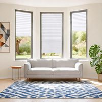 Stores plissés horizontaux intégrés de haute qualité en tissu uni pour la protection de la vie privée, sans cordon, sécuritaires, pour salon et chambre à coucher
