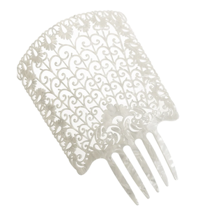 Ahueca hacia fuera las mujeres tenedor pinza de pelo clásico Carey Color acetato peines insertar estilo peines para la decoración del cabello - Product Image 6