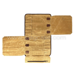 กระเป๋าเก็บมีดผ้าใบแบบม้วนสำหรับ<span class=keywords><strong>เชฟ</strong></span>เคลือบ12ช่องกระเป๋าเก็บมีดสำหรับใช้ในครัวแบบมืออาชีพ - Product Image 4