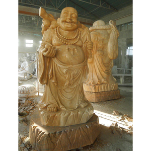 Offre Spéciale naturel marbre jaune pierre <span class=keywords><strong>bouddha</strong></span> Statue Design traditionnel sourire bouddhas Sculpture <span class=keywords><strong>extérieur</strong></span> <span class=keywords><strong>jardin</strong></span> utilisation 1 an de garantie - Product Image 5