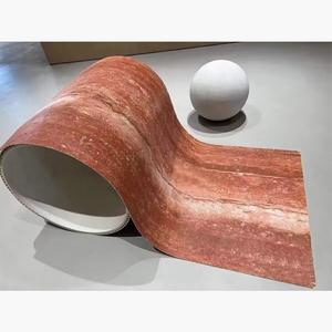 Prix de gros Pierre de revêtement mural flexible de style naturel en <span class=keywords><strong>travertin</strong></span> <span class=keywords><strong>rouge</strong></span> pour les espaces commerciaux et artistiques - Product Image 1