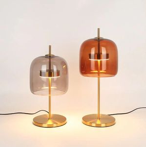 Amber duman gri cam masa lambası, Modern LED ışık otel ve High-End ikamet için benzersiz renkli cam ile - Product Image 6