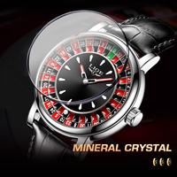 LIGE LG89161 Échantillon Mouvement Quartz Montre Rotative Disque de Jeu Montre Homme Roulette Lumineuse Montre Casino Horloge Mâle Personnalisé OEM