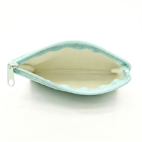 Monedero de Cuero PU con Bordado de Osito, Mini Bolsa Impermeable con Cremallera para Lápiz Labial y Auriculares, Cartera Pequeña Portátil y Duradera