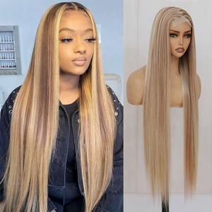 <span class=keywords><strong>Parrucca</strong></span> Sintetica Lunga 36 Pollici, Liscia, Marrone, Bionda, Castagna, Nera, con Frontale 4x4, Parte Libera, Trasparente, con Attaccatura Naturale - Product Image 2