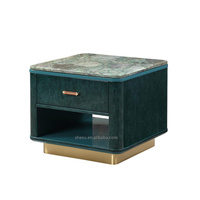 Table basse en marbre de luxe italien pour salon, marbre naturel, table à thé en acier inoxydable pour villa