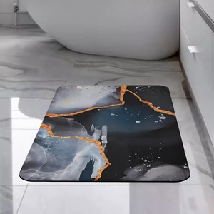 Tapis de bain en terre de diatomée Chenrui, motif géométrique, antidérapant, absorbant, séchage rapide, style minimaliste - Product Image 3
