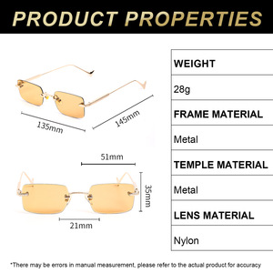 Gafas de Sol Sunray con Logotipo Personalizado OEM ODM, Retro Vintage, Lentes de Nailon con Protección UV400, Venta al Por Mayor Directa de Fábrica, Montura Metálica Sin Aro para Hombre y Mujer - Product Image 4